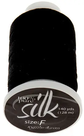 Dazzle-It Silk Bead Thread F – 10.9 Lb Strength, 140 Yards 1