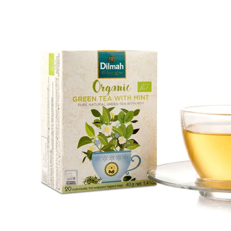 Dilmah Organic Mint Green Tea – 20 Biodegradable Tea Bags, Naturally Caffeinated & Crisp Mint Infusion 1