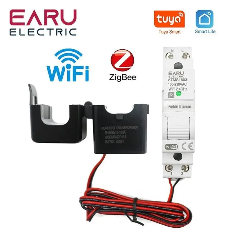 Din Rail Smart Energy Meter – Tuya/Zigbee Single-Phase Kwh Monitor (110–240V, 50–63A) 1