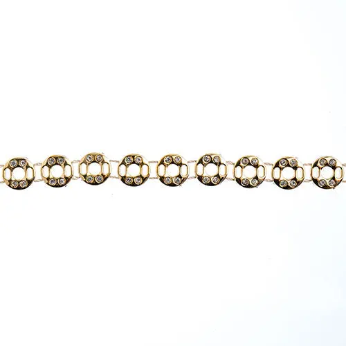 Donut-Shaped Plastic Trim With Four Stone Accents, 5 Yards, 12Mm Width 1