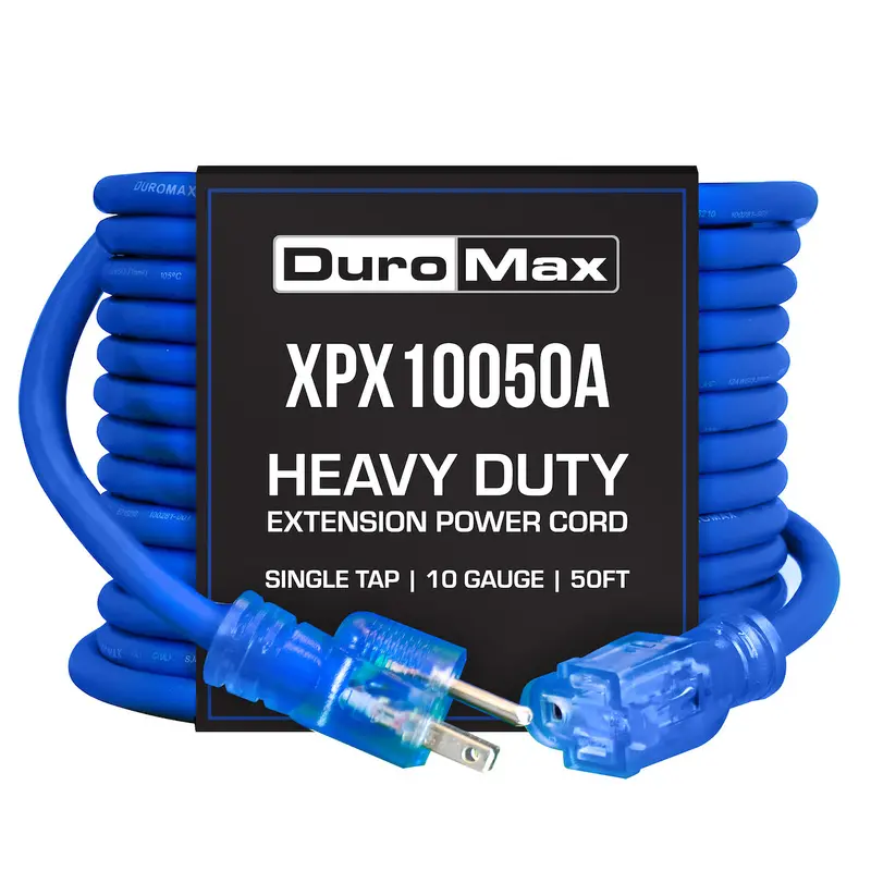 Duromax Xpx10050A 50-Foot 10-Gauge Single-Tap Extension Cord – Heavy-Duty Sjeoow Blue 1