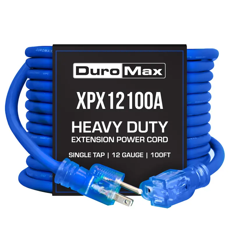 Duromax Xpx12100A 100-Foot 12-Gauge Single-Tap Extension Cord – Heavy-Duty Sjeoow Blue 1