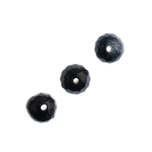 Earth'S Jewels Tibetan Dzi Agate Necklace – 16-Inch Faceted Round Beads In Black And White Banded Pattern 1