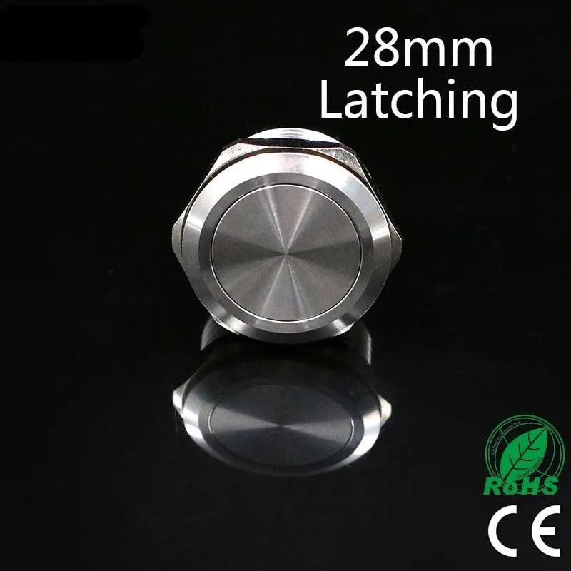 Earu 28Mm Stainless Steel Latching Push Button Switch – Maintained Contact Design 1