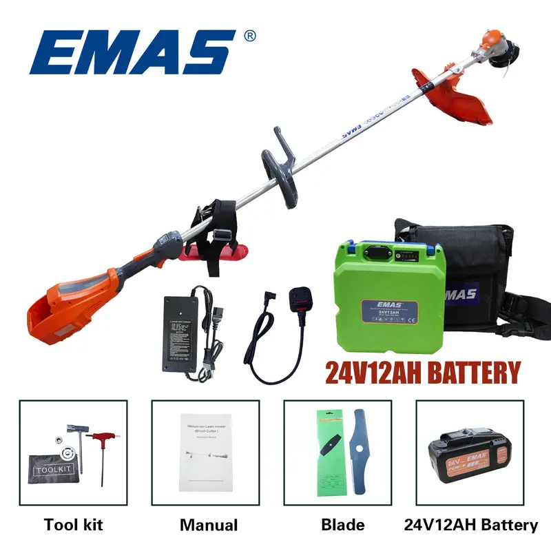 Emas 24V Petrol-Powered Brush Cutter – Heavy-Duty Farming & Wood-Cutting Tool For Professional Use 1