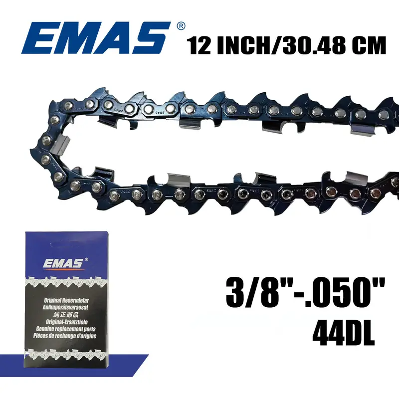 Emas 3/8"-050"-44Dl 12-Inch Chainsaw Saw Chain – Compatible Gasoline Chainsaw Replacement For Professional Repair 1