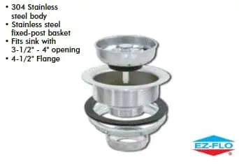 Ez Flow Dual-Function Kitchen Sink Waste Basket – 4.5-Inch Diameter, Heavy-Duty Design 1