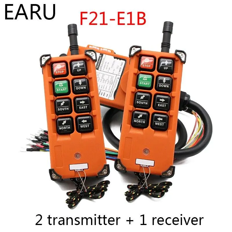 F21-E1B Industrial Emergency Stop Remote System – Dual Voltage (12V–380V), Transmitter + Receiver 1