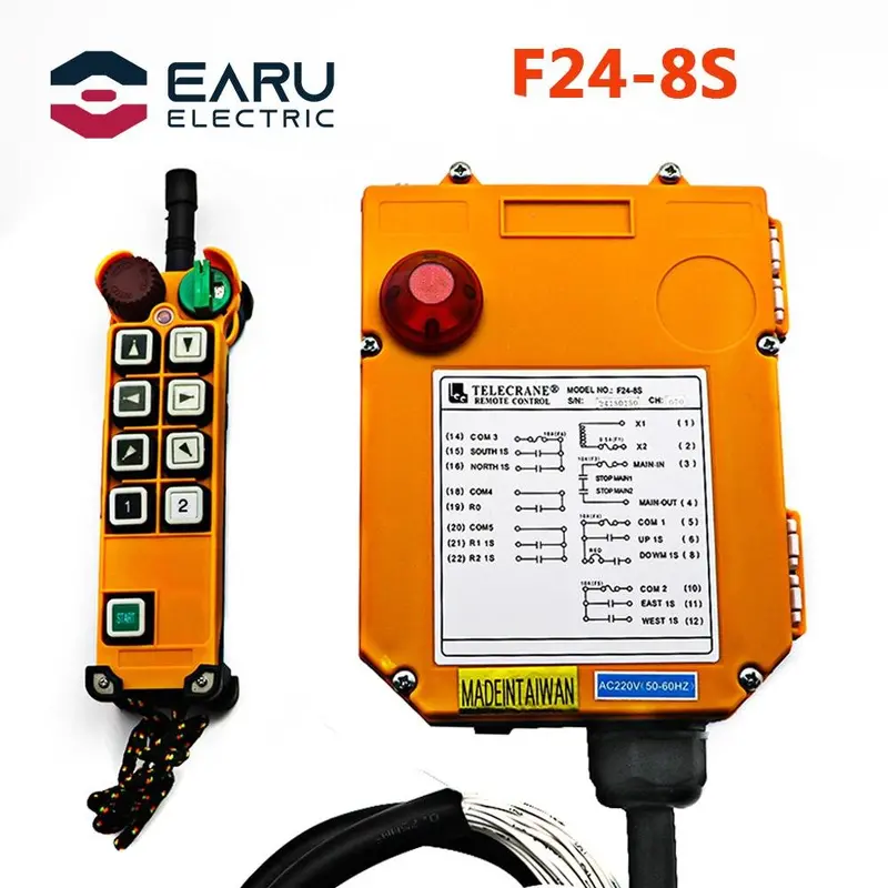 F24-8S Taiwan-Made Single-Speed Wireless Crane Remote Control – Compatible With 12V/24V/220V/380V Systems 1