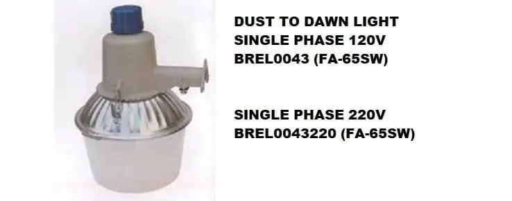 Fa-65Sw 220V Single-Phase Dusk-To-Dawn Photocell Light Fixture (Model Brel0043220) 1