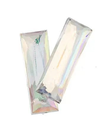 Faceted Acrylic Rectangle Bead, 8X23Mm, Clear Crystal Finish 1