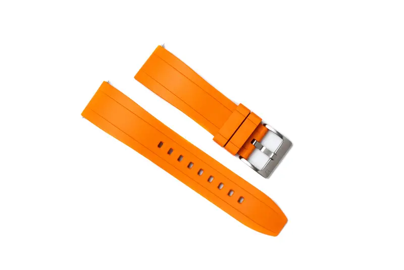 Fkm Rubber Watch Band In Vibrant Orange – Durable & Flexible Diy Watch Club Design 1