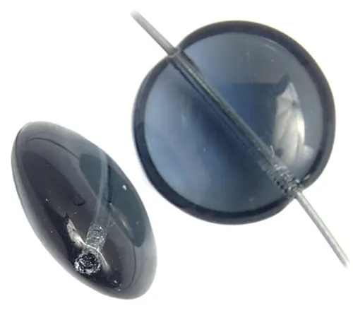 Flat Round Glass Beads – 14X6Mm 1