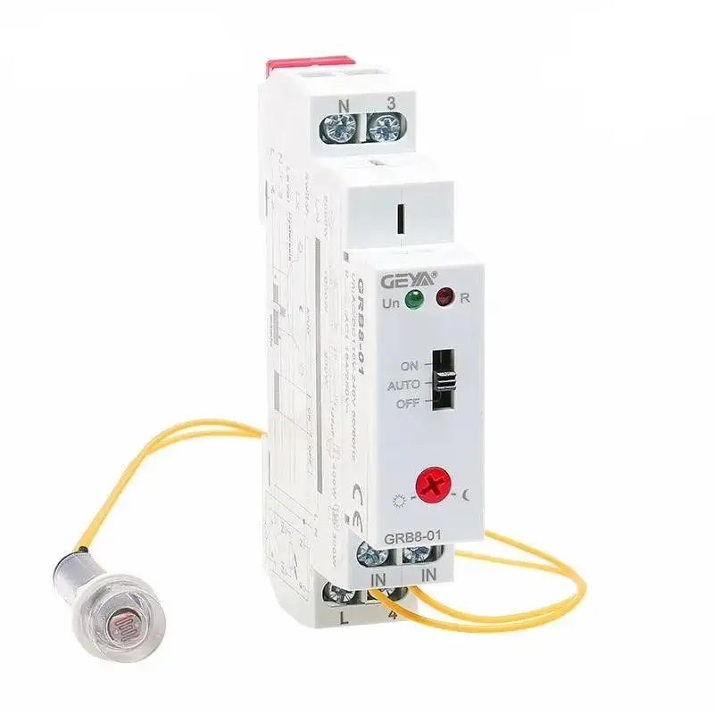 Geya Grb8-01 Twilight Sensor Relay – Din-Rail Mount, Photoelectric Light Timer 1