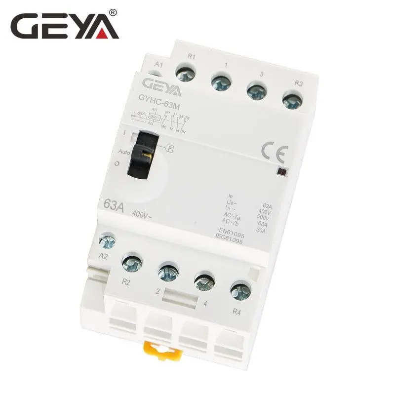 Geya Gyhc 4-Pole Contactor – 40A/63A, 220/230V, 2No2Nc Or 4No, Manual Operation 1
