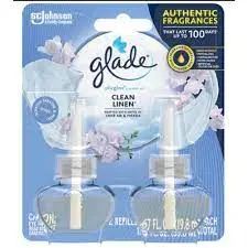 Glade Clean Linen Plugins Scented Oil Refills (2-Pack) – Essential Oil-Infused Air Freshener Cartridges (04650014384) 1