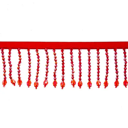 Glass Bead Fringe Trim – Elegant 2-Yard Length, Crystal Clarity 3