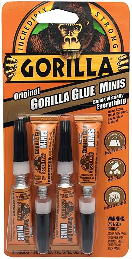 Gorilla Glue Original Mini Tubes – 4-Pack, 3G Each, Waterproof Multi-Surface Adhesive 1
