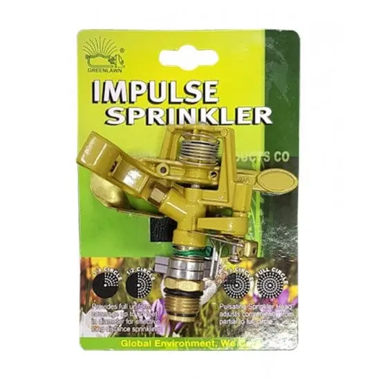 Green Lawn Zinc Impulse Sprinkler Head – Durable Rotating Irrigation Nozzle For Uniform Lawn Coverage 1