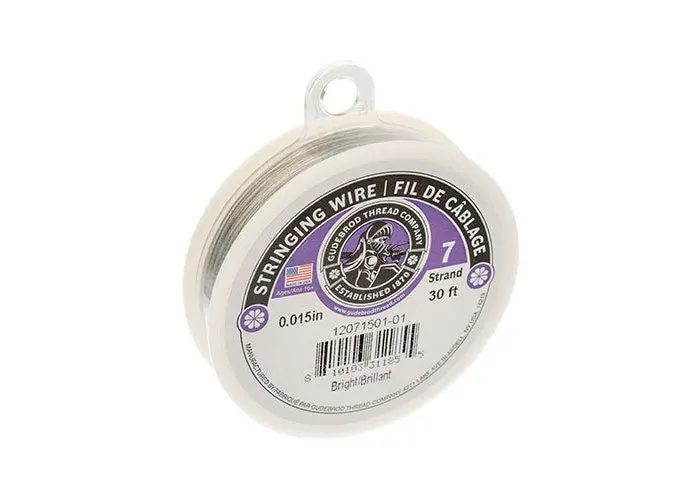 Gudebrod 7-Strand Stainless Steel Beading Wire – 30-Foot Spool, Flexible Craft Cable 1