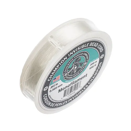 Gudebrod Champion Invisible Monofilament Bead Cord – 0.012 In (0.305 Mm), 200 M 1