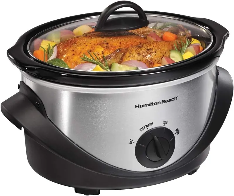 Hamilton Beach 4-Quart Slow Cooker – Sleek Black Countertop Crockpot With Timer 1