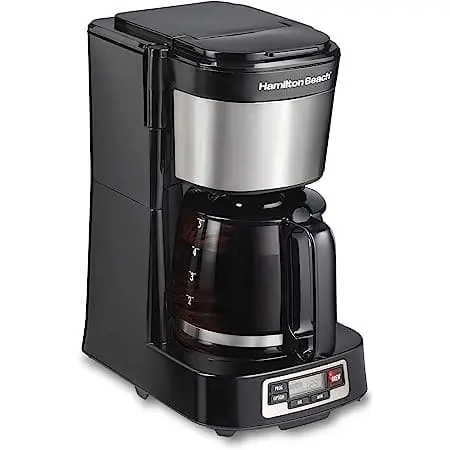 Hamilton Beach 5-Cup Programmable Drip Coffee Maker – Auto Pause & Stainless Finish 1