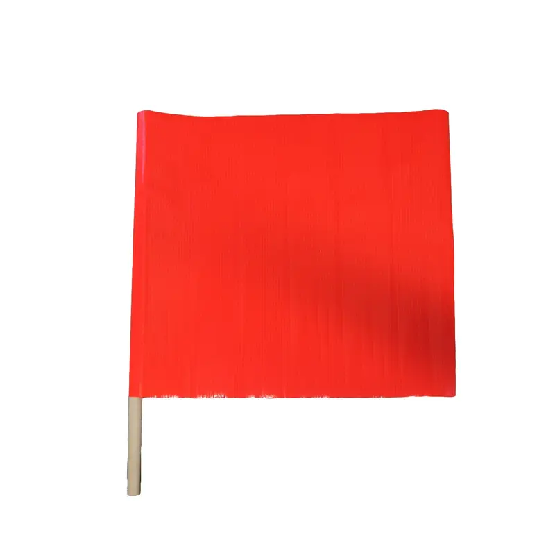 Handheld Safety Warning Flags – 18" × 18" Fluorescent Fabric 1
