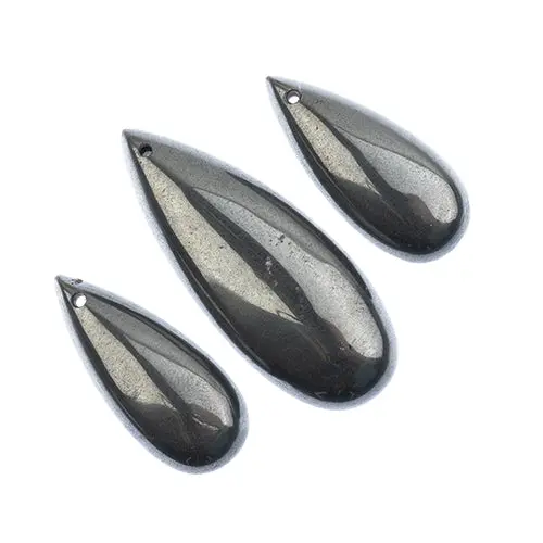 Hematite Teardrop Pendant Slices – Earth'S Jewels Natural Semi-Precious Three-Piece Design 1