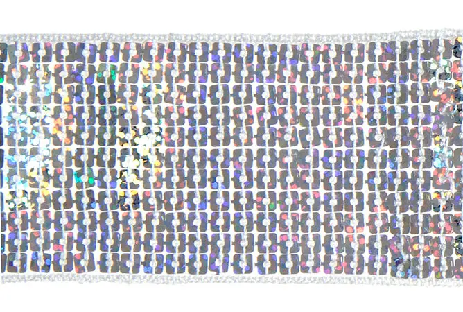 Holographic Square Sequin Trim – 5Cm Wide, 11-Row Design 2