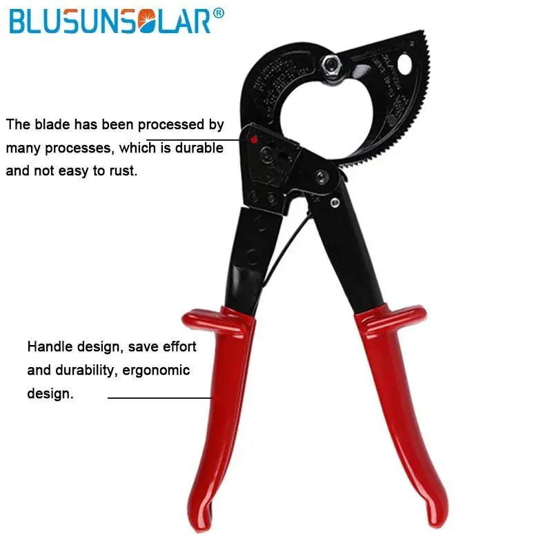 Hs-325A Ratchet Solar Cable Cutter – Heavy-Duty Copper/Aluminum Wire Cutter For 1–240 Mm² Pv Cables 1