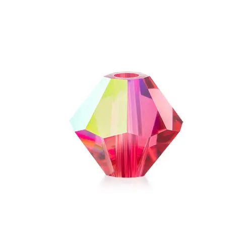 Indian Pink Aurora Borealis Czech Crystal Rondell Beads – Preciosa 451-69-302 1