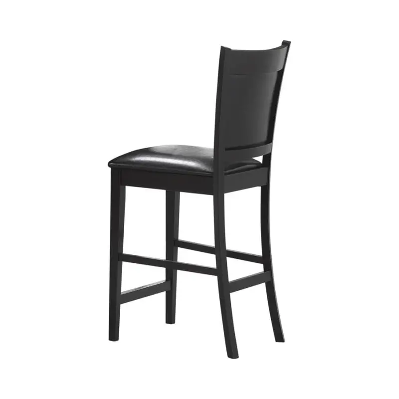 Jaden Upholstered Counter-Height Bar Stools – Black & Espresso, 2-Piece Set 1