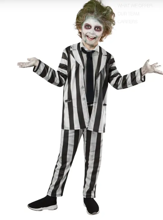 Kids Beetlejuice Black-And-White Costume 1