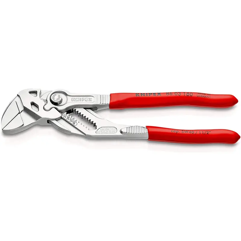 Knipex 86-03-180-Sba 7-1/4" Nickel-Plated Pliers Wrench 1