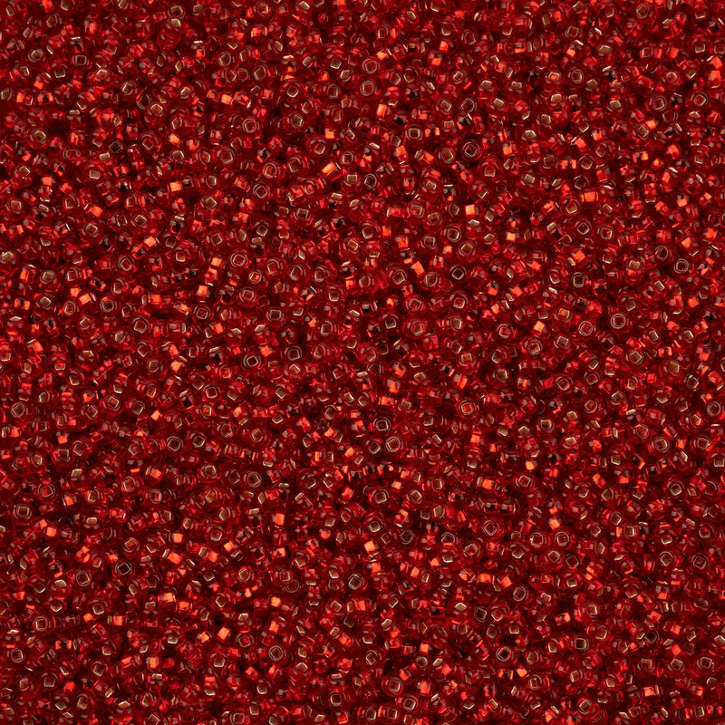 Light Red Square-Hole Czech Seed Beads – 11/0 Silver-Lined, 23G Vial 1