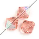 Light Rose Aurora Borealis Czech Crystal Rondell Beads – Preciosa 451-69-302 1