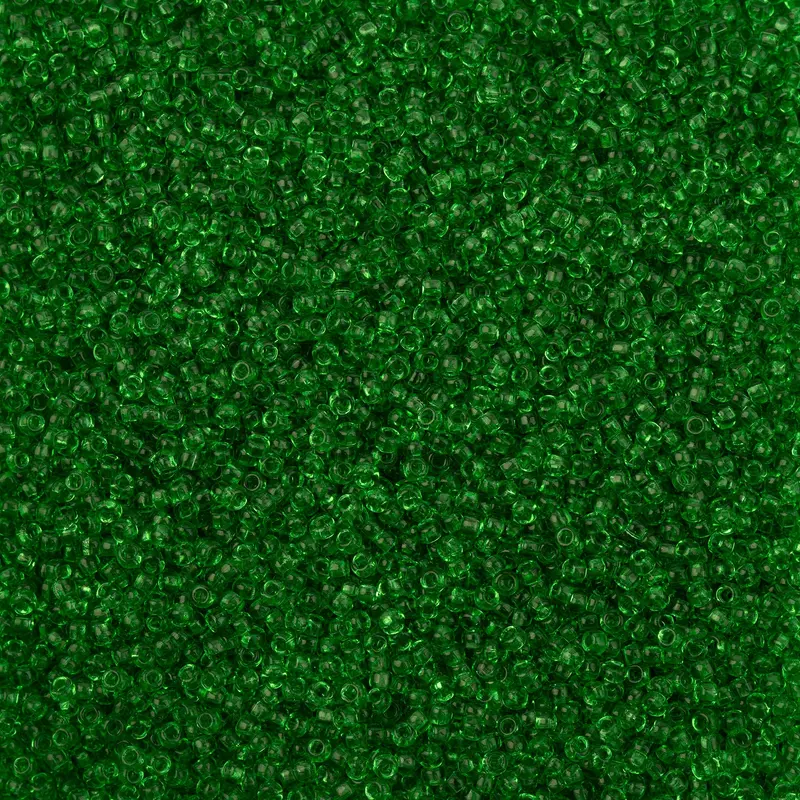 Lime Green Square-Hole Transparent Czech Seed Beads – 23G Vial, Size 11/0 1