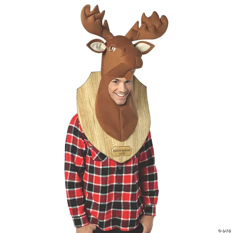 Loose Moose Trophy Head – Exaggerated Wildlife-Themed Costume Headgear 1