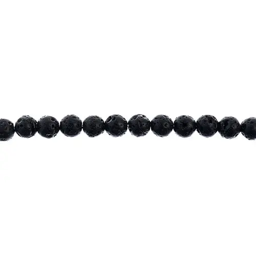 Matte Black Lava Stone Round Beads – Natural Volcanic Gem, Earth'S Jewels Collection 1