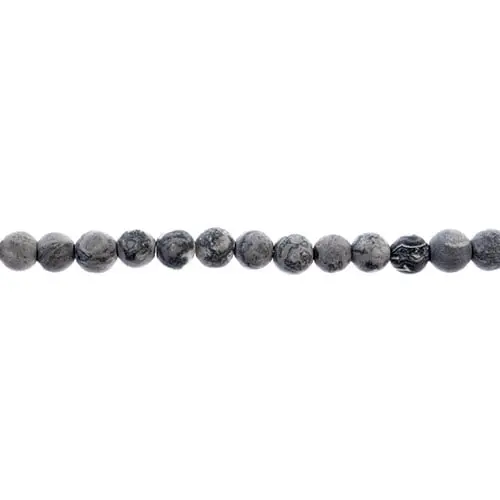 Matte Map Jasper Round Beads – Natural Earth-Toned Pattern, Earth'S Jewels Line 1