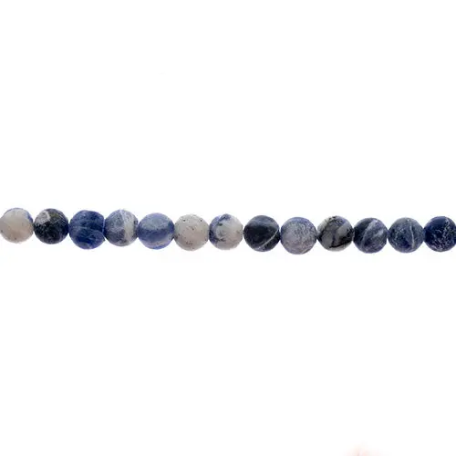 Matte Sodalite Round Beads – Deep Blue With White Veining, Natural Mineral, Earth'S Jewels 1