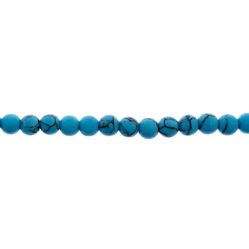 Matte Turquoise-Howlite Round Beads – Dyed Blue, Smooth Finish, Earth'S Jewels Brand 1