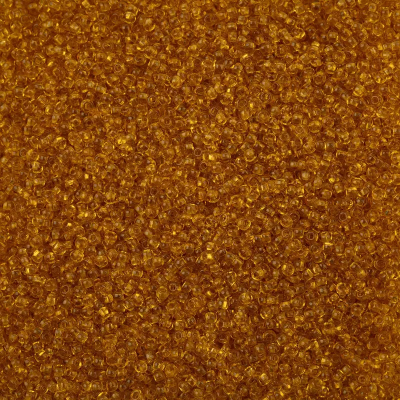 Medium Topaz Square-Hole Transparent Czech Seed Beads – 23G Vial, Size 11/0 1