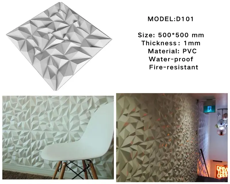 Mega Luxe Paintable 3D Pvc Wall Panels – 19.7"X19.7", Waterproof & Flame-Resistant, Diy-Friendly Interior Decoration 1