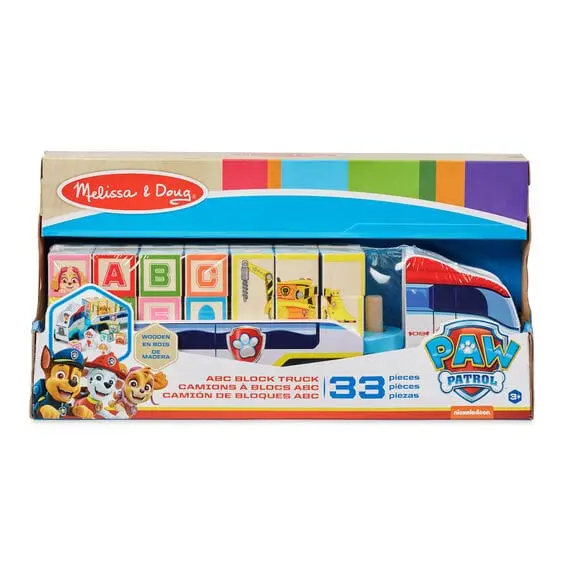 Melissa & Doug Paw Patrol Abc Block Truck – Wooden Alphabet Learning Vehicle With Stacking & Sorting Play (M&D-33272) 1
