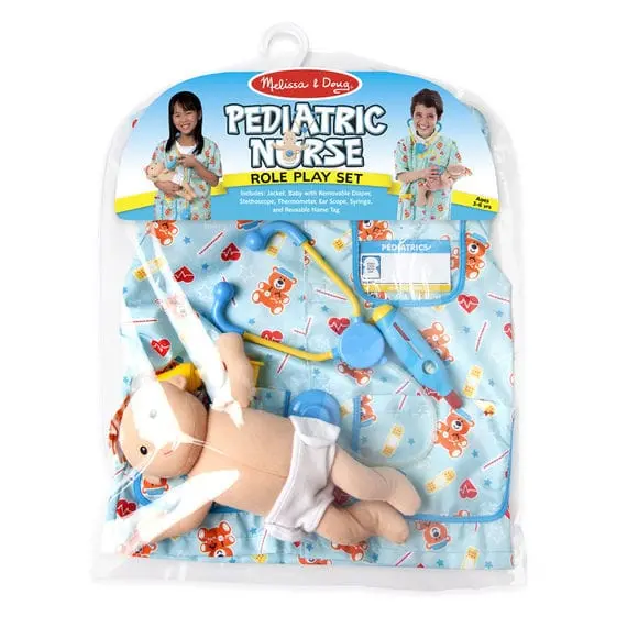 Melissa & Doug Pediatric Nurse Role-Play Costume Set – Includes Baby Doll And Medical Accessories For Imaginative Play 1