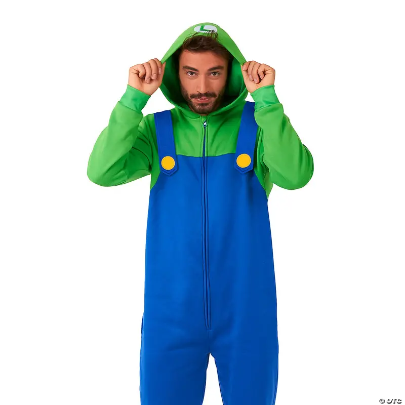 Men'S Luigi Costume Onesie 1