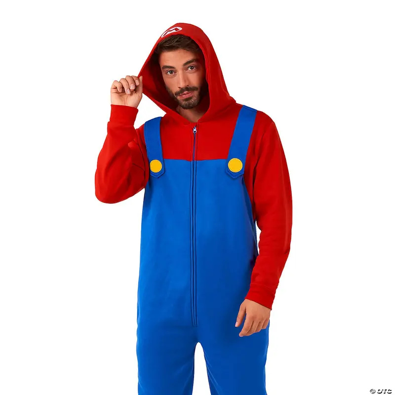 Men'S Mario Costume Onesie 1