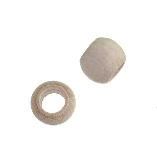 Mini Round Euro Wood Beads – 8X6.5Mm, Pack Of 100, Large Hole 1